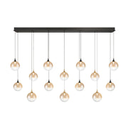 Eurofase 48940 Iissa 14-lt 72" LED Multi Drop Chandelier - Amber Glass