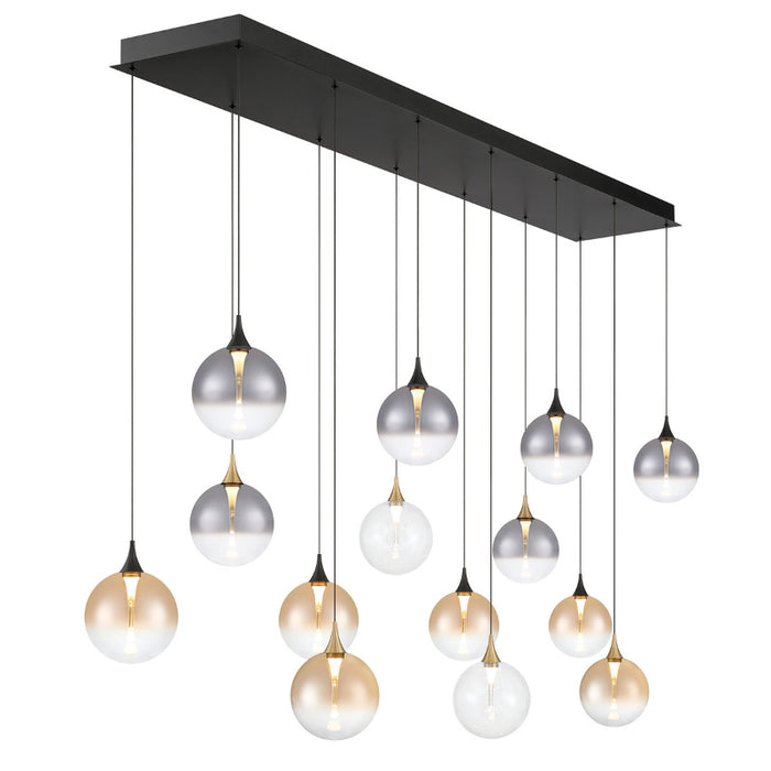 Eurofase 48940 Iissa 14-lt 72" LED Multi Drop Chandelier - Mixed Glass