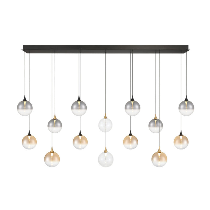 Eurofase 48940 Iissa 14-lt 72" LED Multi Drop Chandelier - Mixed Glass