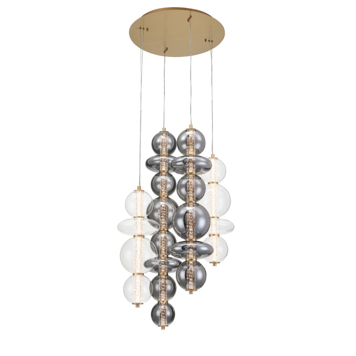 Eurofase 48960 Atomo 4-lt 30" LED Chandelier - Gold