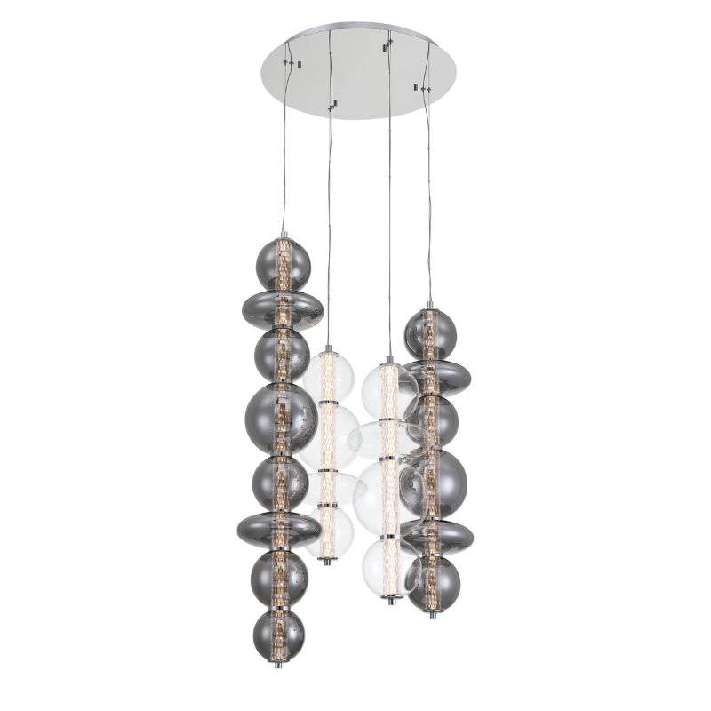 Eurofase 48960 Atomo 4-lt 30" LED Chandelier - Chrome