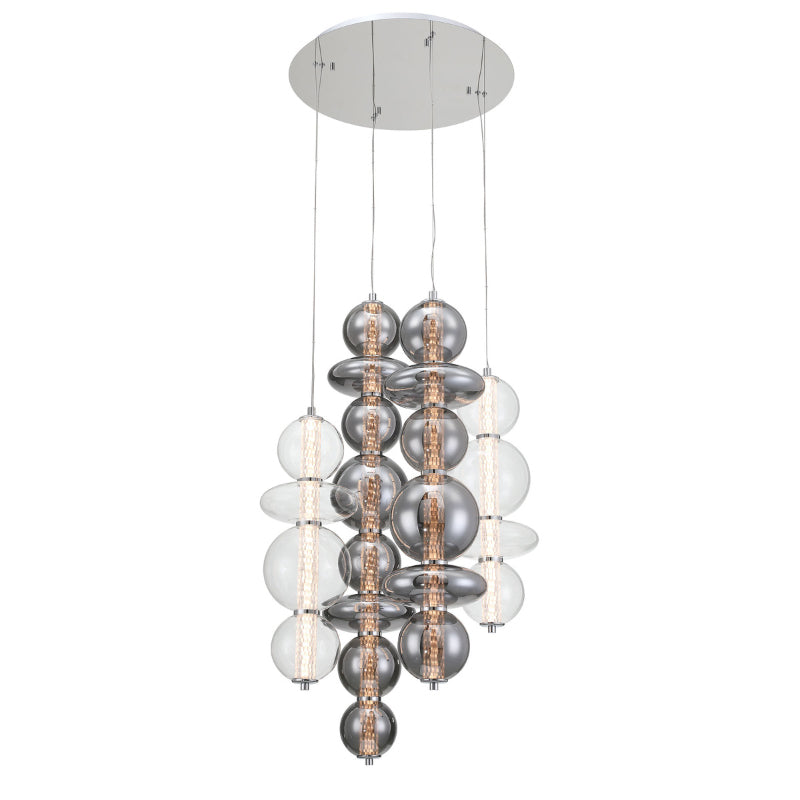 Eurofase 48960 Atomo 4-lt 30" LED Chandelier - Chrome