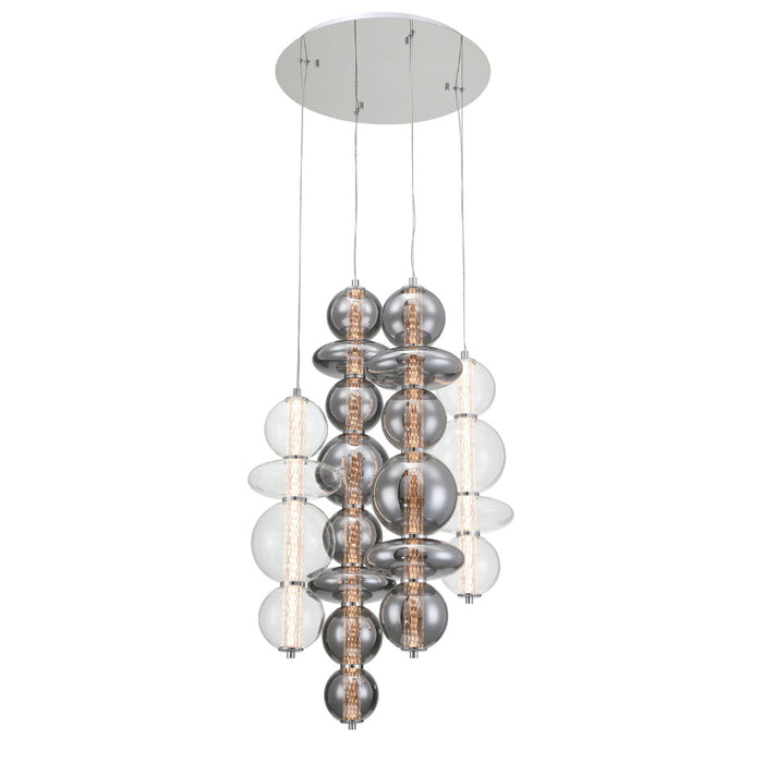 Eurofase 48960 Atomo 4-lt 30" LED Chandelier - Chrome