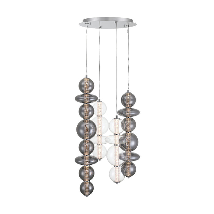 Eurofase 48960 Atomo 4-lt 30" LED Chandelier - Chrome