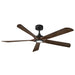 Hinkley 907358 Layton 58" Smart Ceiling Fan with LED Light Kit - Matte Black/Walnut