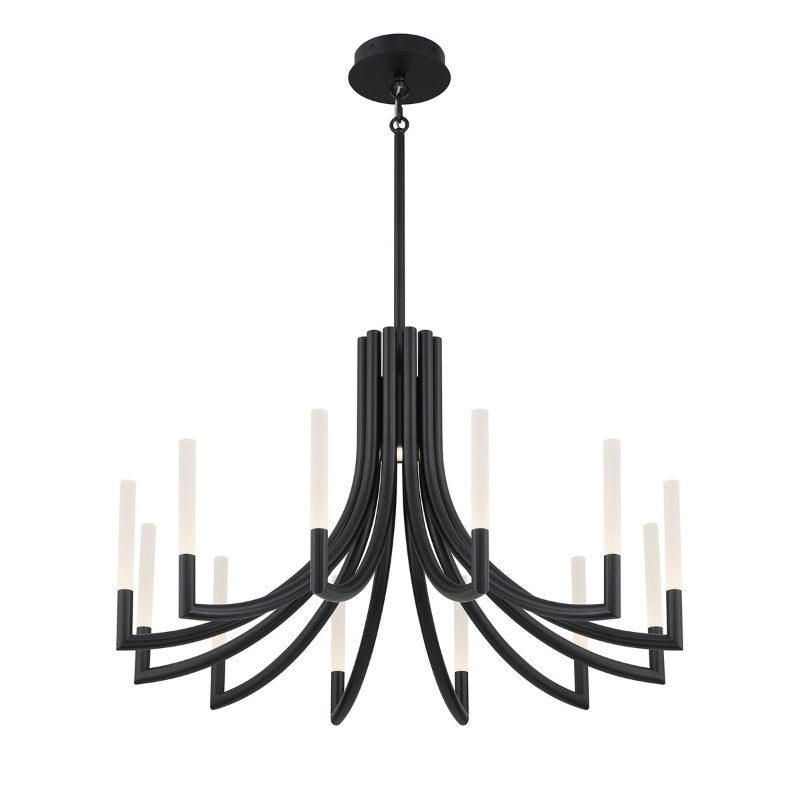 Eurofase 49011 Olette 12-lt 36" LED Chandelier - Matte Black