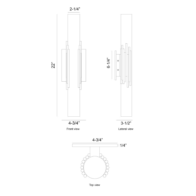 Eurofase 49033 Venna 1-lt 22" Tall LED Wall Sconce