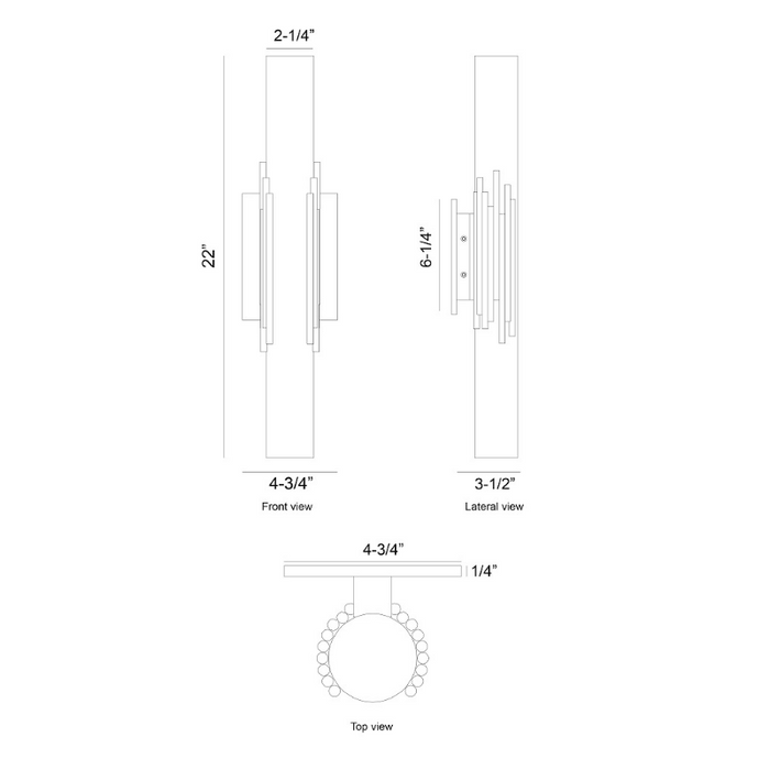 Eurofase 49033 Venna 1-lt 22" Tall LED Wall Sconce