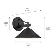 Kichler 49060 Ripley 1-lt 10" Outdoor Wall Sconce