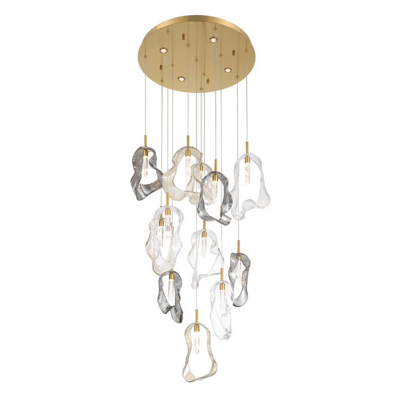 Eurofase 49237 Norah 12-lt 24" LED Multi Drop Chandelier - Gold