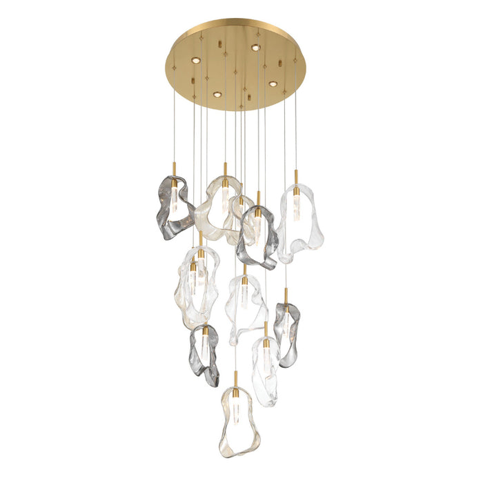 Eurofase 49237 Norah 12-lt 24" LED Multi Drop Chandelier - Gold