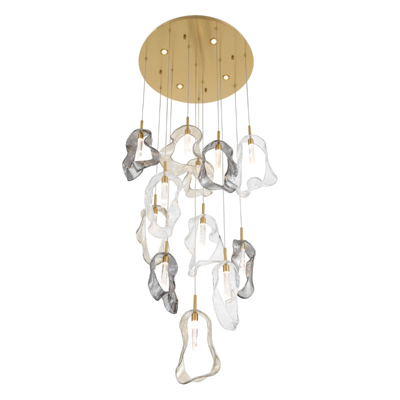Eurofase 49237 Norah 12-lt 24" LED Multi Drop Chandelier - Gold