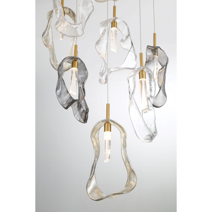 Eurofase 49237 Norah 12-lt 24" LED Multi Drop Chandelier - Gold