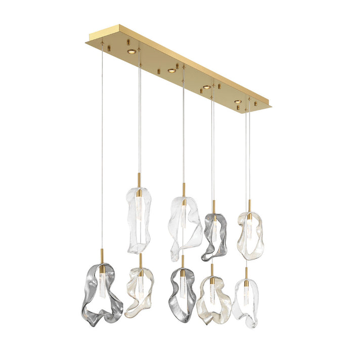 Eurofase 49239 Norah 9-lt 51" LED Linear Chandelier - Gold