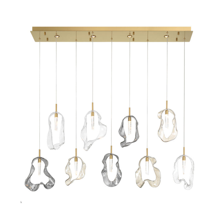 Eurofase 49239 Norah 9-lt 51" LED Linear Chandelier - Gold