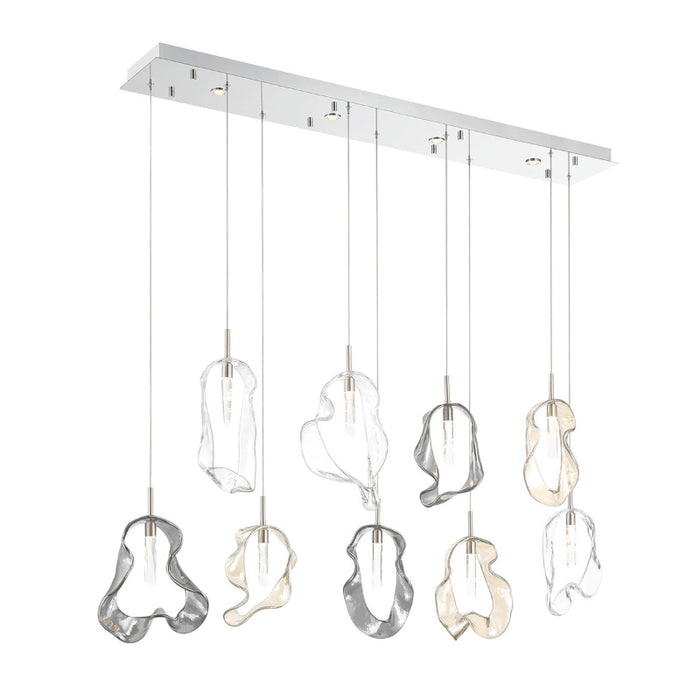 Eurofase 49239 Norah 9-lt 51" LED Linear Chandelier - Polished Nickel