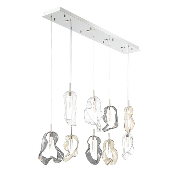 Eurofase 49239 Norah 9-lt 51" LED Linear Chandelier - Polished Nickel