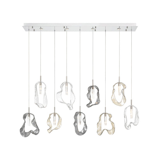 Eurofase 49239 Norah 9-lt 51" LED Linear Chandelier - Polished Nickel