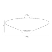 Arteriors 49381 Decker 3-lt 34" Flushmount