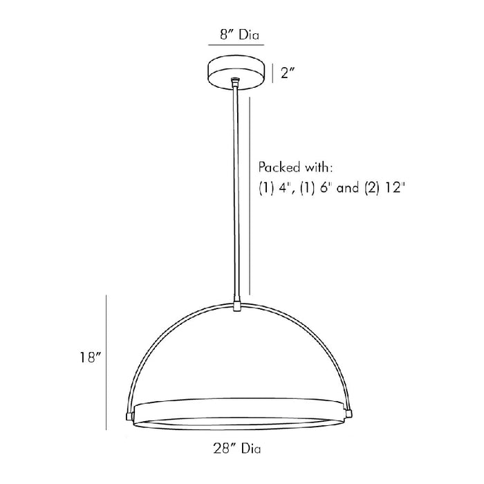 Arteriors 49388 Fisk 1-lt 28" LED Pendant