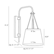 Arteriors 49392 Franklin 1-lt 22" Tall Wall Sconce