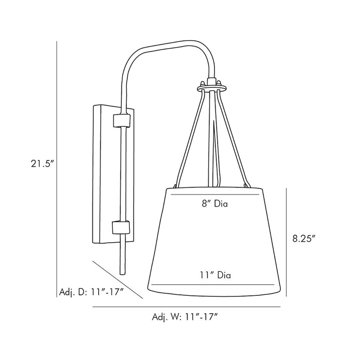 Arteriors 49392 Franklin 1-lt 22" Tall Wall Sconce