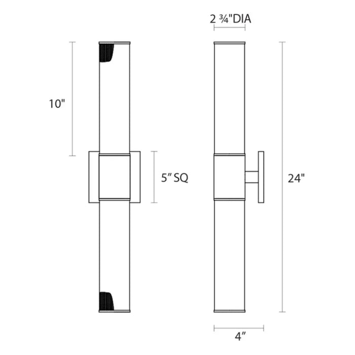 Sonneman 4944 Gotham 2-lt 24" Tall Wall Sconce