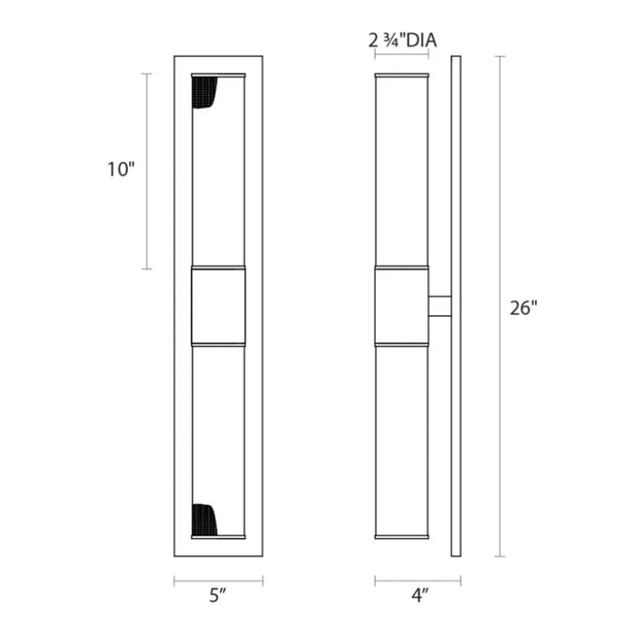 Sonneman 4945 Gotham 2-lt 26" Tall Panel Sconce