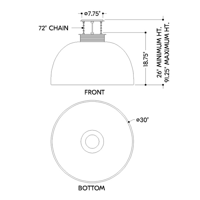 Corbett 495-30 Perseus 1-lt 30" LED Pendant