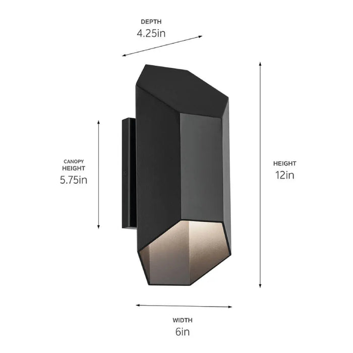 Kichler 49607 Estella 1-lt 12" LED Outdoor Wall Light