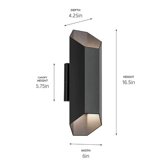 Kichler 49608 Estella 2-lt 17" Tall LED Outdoor Wall Light