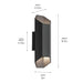 Kichler 49608 Estella 2-lt 17" Tall LED Outdoor Wall Light