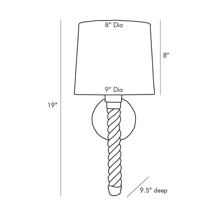 Arteriors 49667 Douglas 1-lt 19" Tall Wall Sconce
