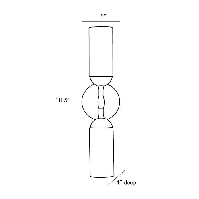 Arteriors 49670 Emmett 2-lt 19" Tall Wall Sconce