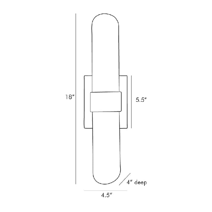 Arteriors 49686 Elyse 2-lt 18" Tall Wall Sconce