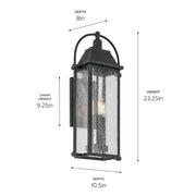Kichler 49715 Harbor Row 3-lt 23" Tall Outdoor Wall Light