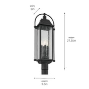 Kichler 49717 Harbor Row 4-lt 27" Tall Outdoor Post Mount