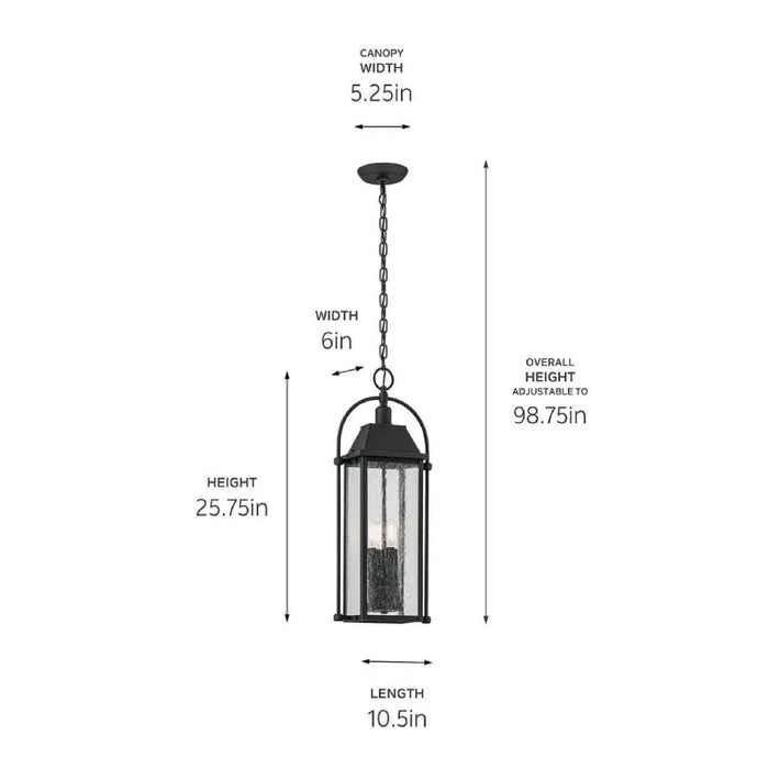 Kichler 49718 Harbor Row 4-lt 11" Outdoor Pendant