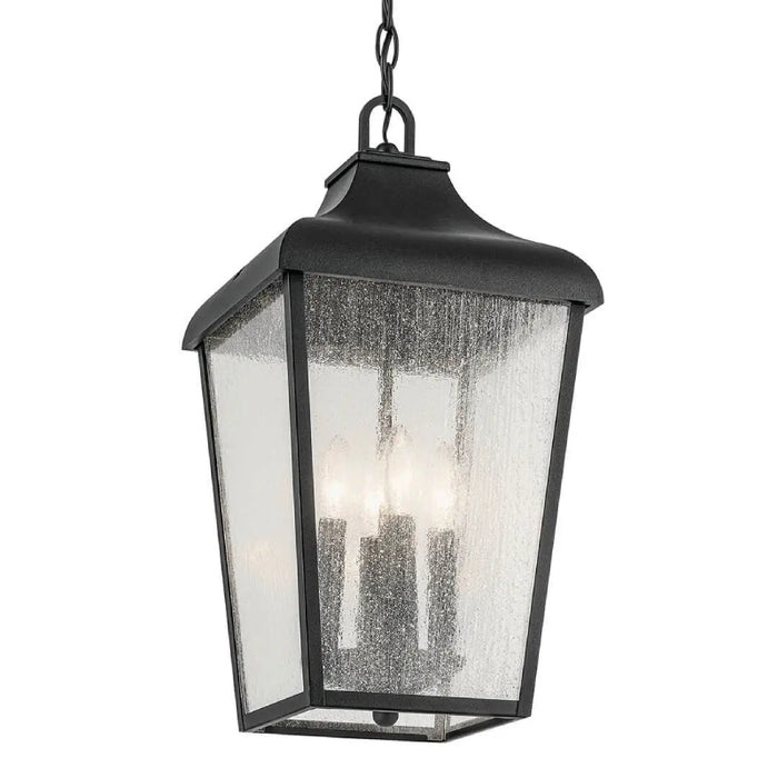 Kichler 49740 Forestdale 4-lt 10" Outdoor Pendant - Textured Black