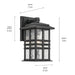 Kichler 49829 Beacon Square 1-lt 12" Tall Outdoor Wall Light