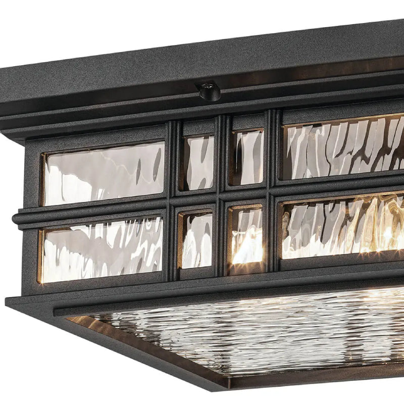 Kichler 49834 Beacon Square 2-lt 12" Outdoor Flush Mount - Textured Black