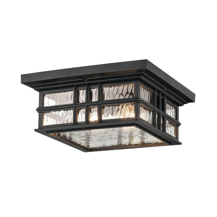 Kichler 49834 Beacon Square 2-lt 12" Outdoor Flush Mount - Textured Black
