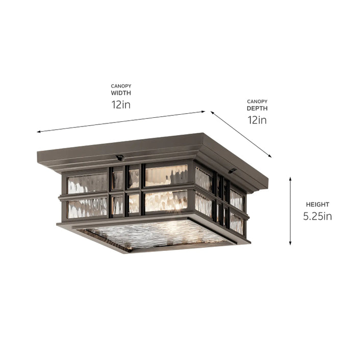 Kichler 49834 Beacon Square 2-lt 12" Outdoor Flush Mount