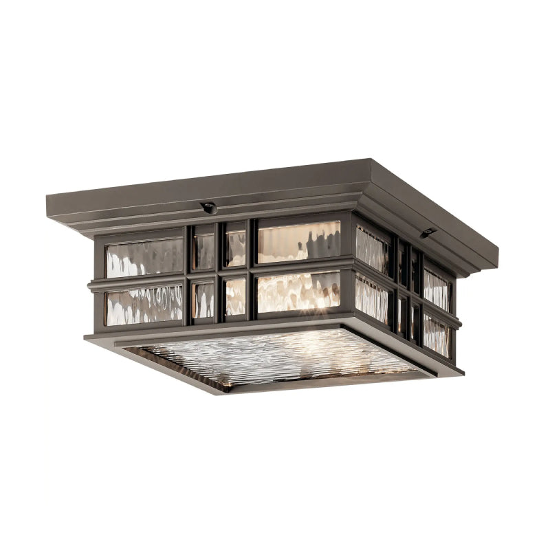 Kichler 49834 Beacon Square 2-lt 12" Outdoor Flush Mount - Olde Bronze
