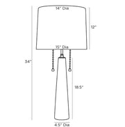 Arteriors Sidney 2-lt 34" Tall Table Lamp