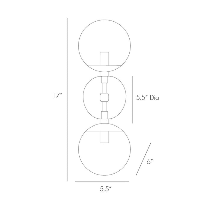 Arteriors Polaris 49961 2-lt 17" Tall Wall Sconce