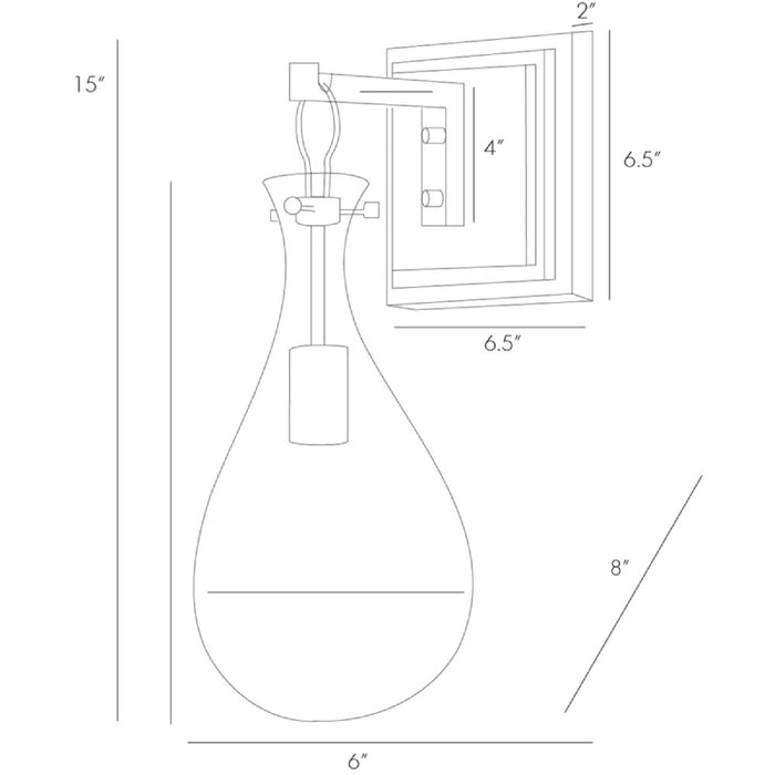 Arteriors Sabine 1-lt 15" Tall Wall Sconce