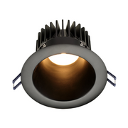 Lotus LD4R 4" 15W LED Round Deep Regressed Plenum Rated Downlight, Dim to Warm 3000-1800K - Black/Black