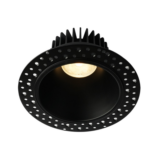 Lotus LD4R-IT 4" 15W LED Round Deep Regressed Plenum Rated Trimless Downlight, 5CCT Selectable, 120V - Black