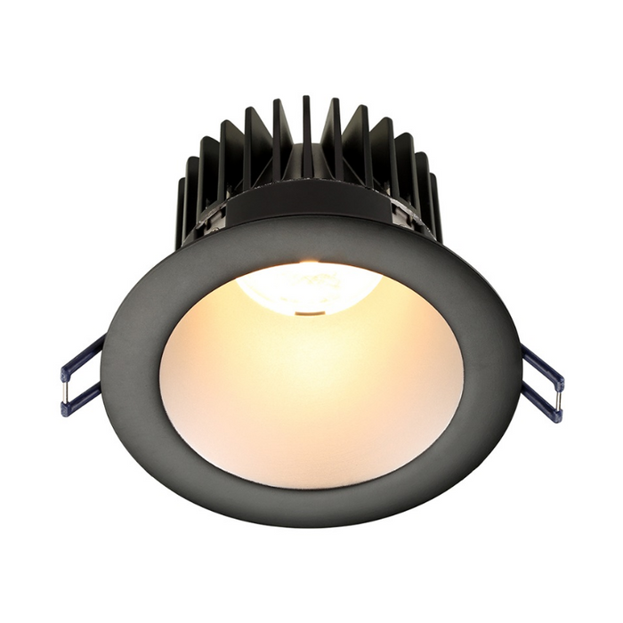Lotus LD4R 4" 15W LED Round Deep Regressed Plenum Rated Downlight, Dim to Warm 3000-2000K - Silver/Black